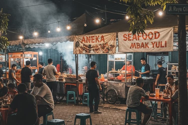 Ilustrasi kuliner malam di daerah Serang Banten.