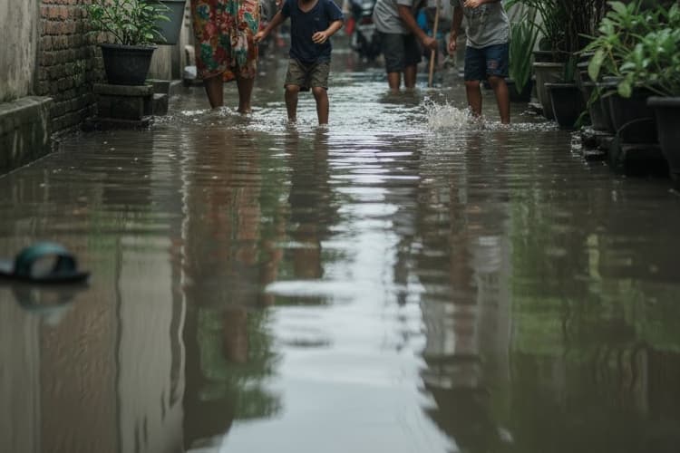 Ilustrasi banjir.